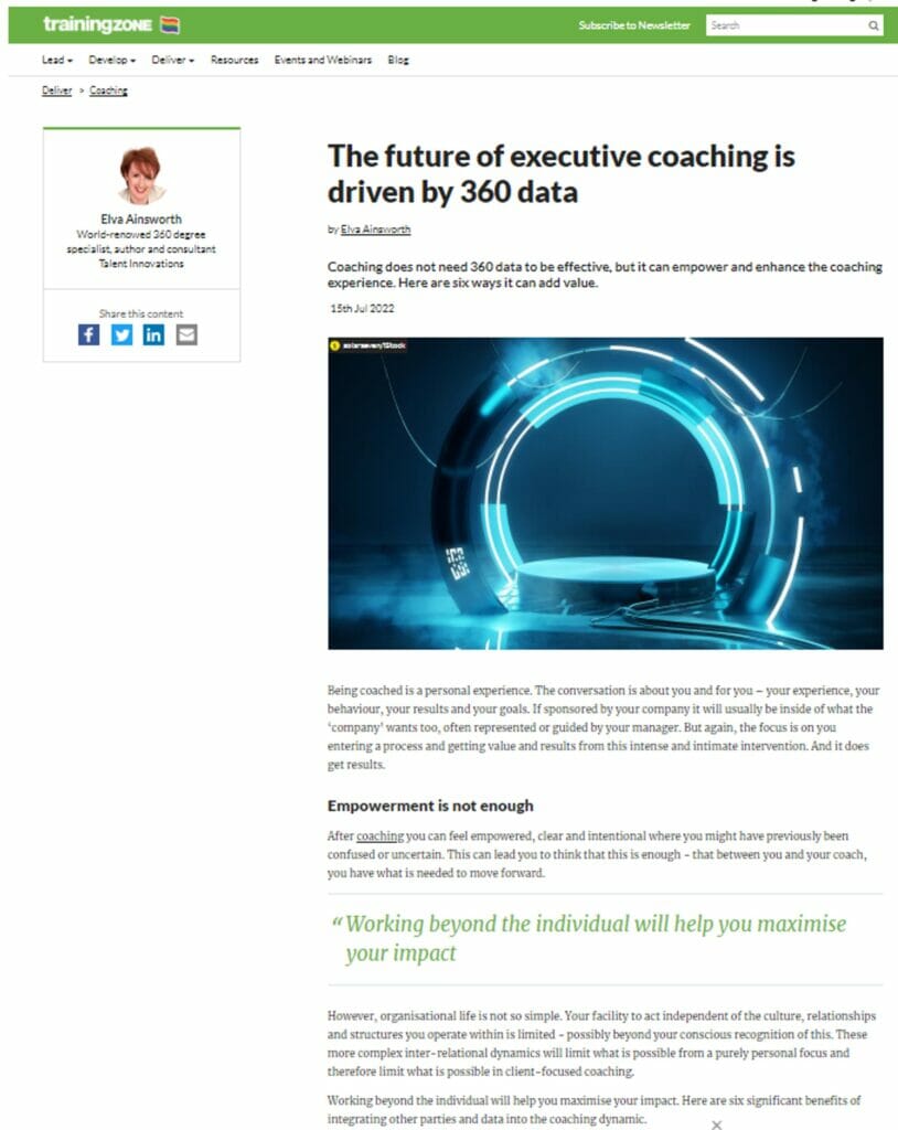Executive coaching cover Talent Innovations